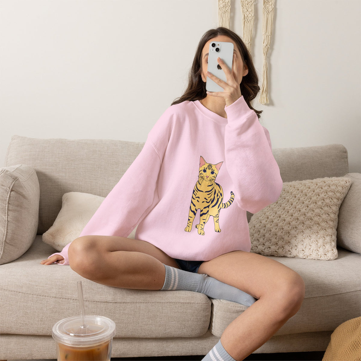 Bengal Cat cartoon Unisex Heavy Blend™ Crewneck Sweatshirt