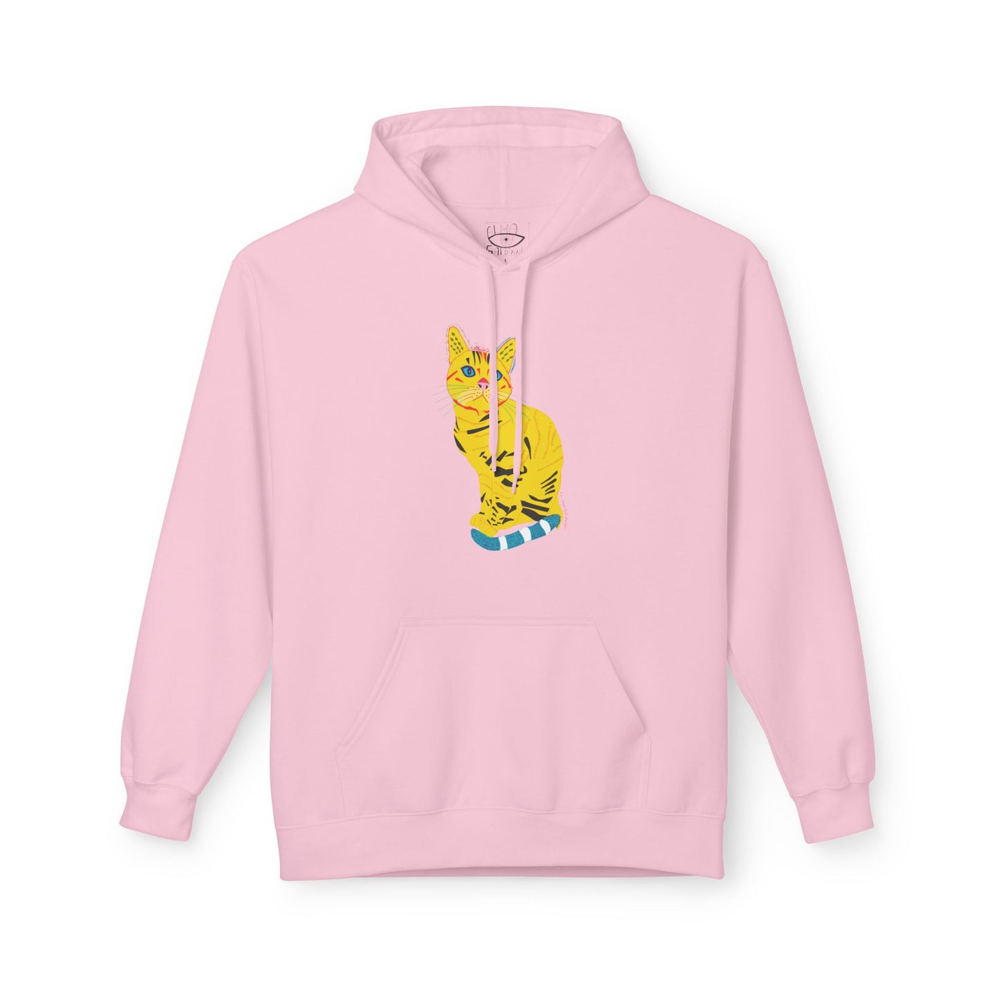Yellow  Cat Hoodie — Vibrant  Cat Graphic Pullover
