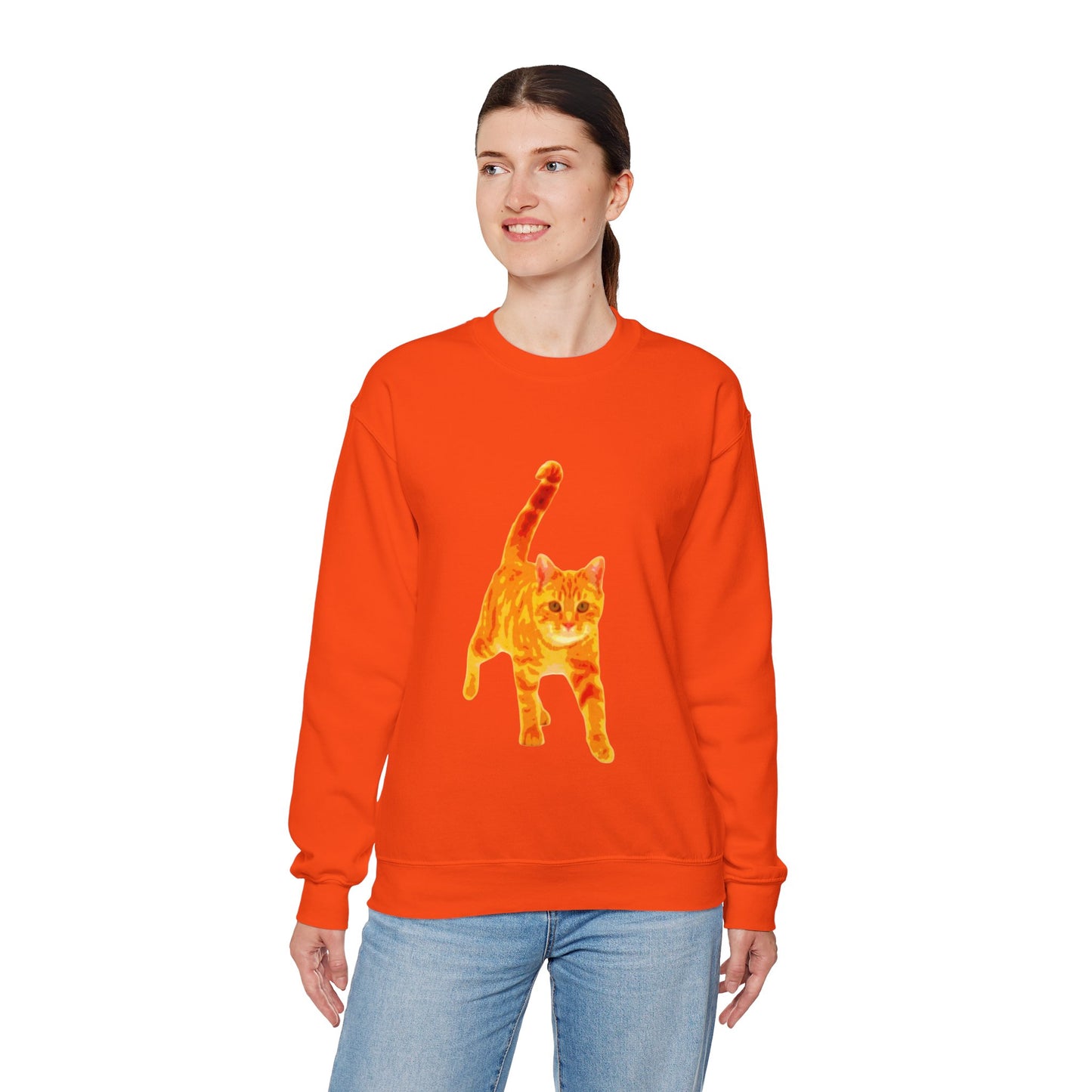 Cat Lover's Cozy Crewneck Sweatshirt - Perfect Gift for Pet Owners, Animal Lovers, Casual Wear, Birthdays, Cat-Themed Apparel
