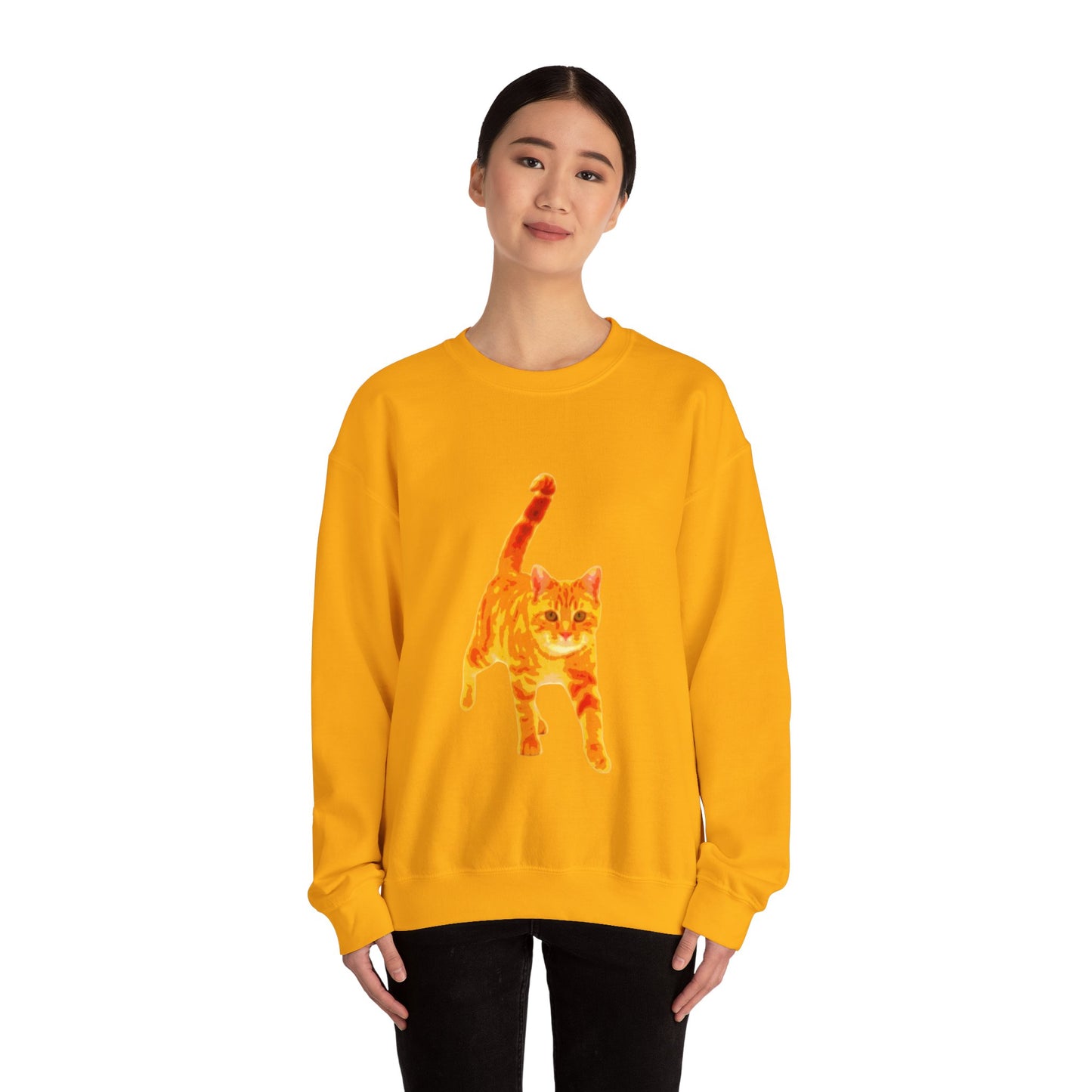 Cat Lover's Cozy Crewneck Sweatshirt - Perfect Gift for Pet Owners, Animal Lovers, Casual Wear, Birthdays, Cat-Themed Apparel