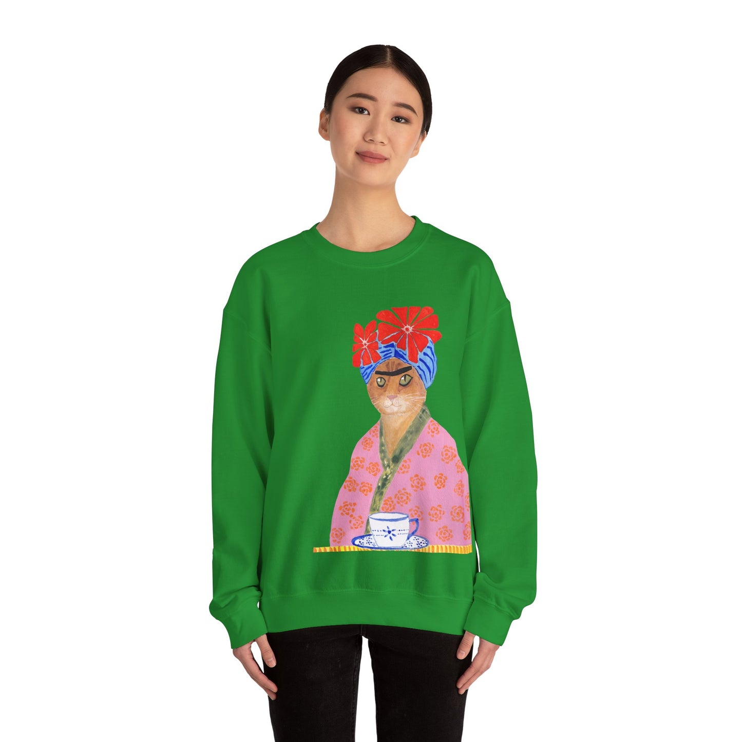 Frida Cat Unisex Heavy Blend™ Crewneck Sweatshirt