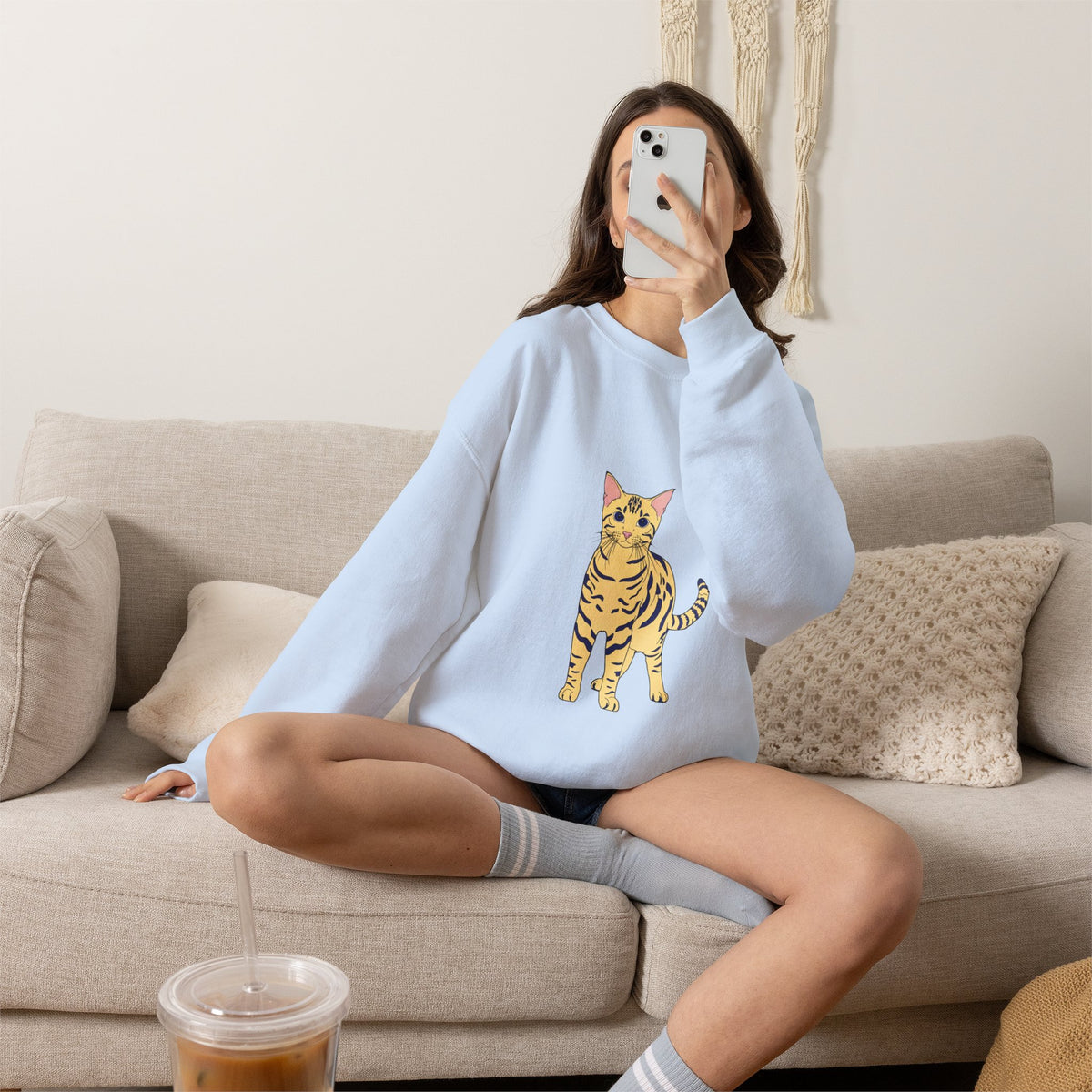 Bengal Cat cartoon Unisex Heavy Blend™ Crewneck Sweatshirt