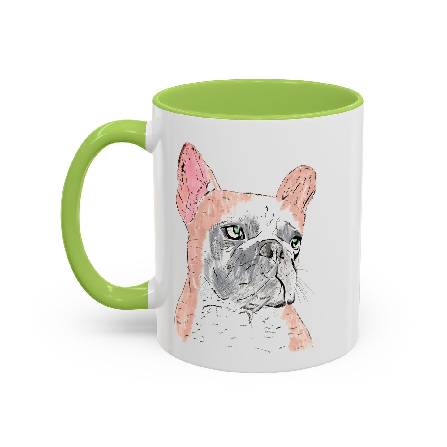 French Bulldog Accent Coffee Mug — Artistic Watercolor Dog Portrait (11/15oz)
