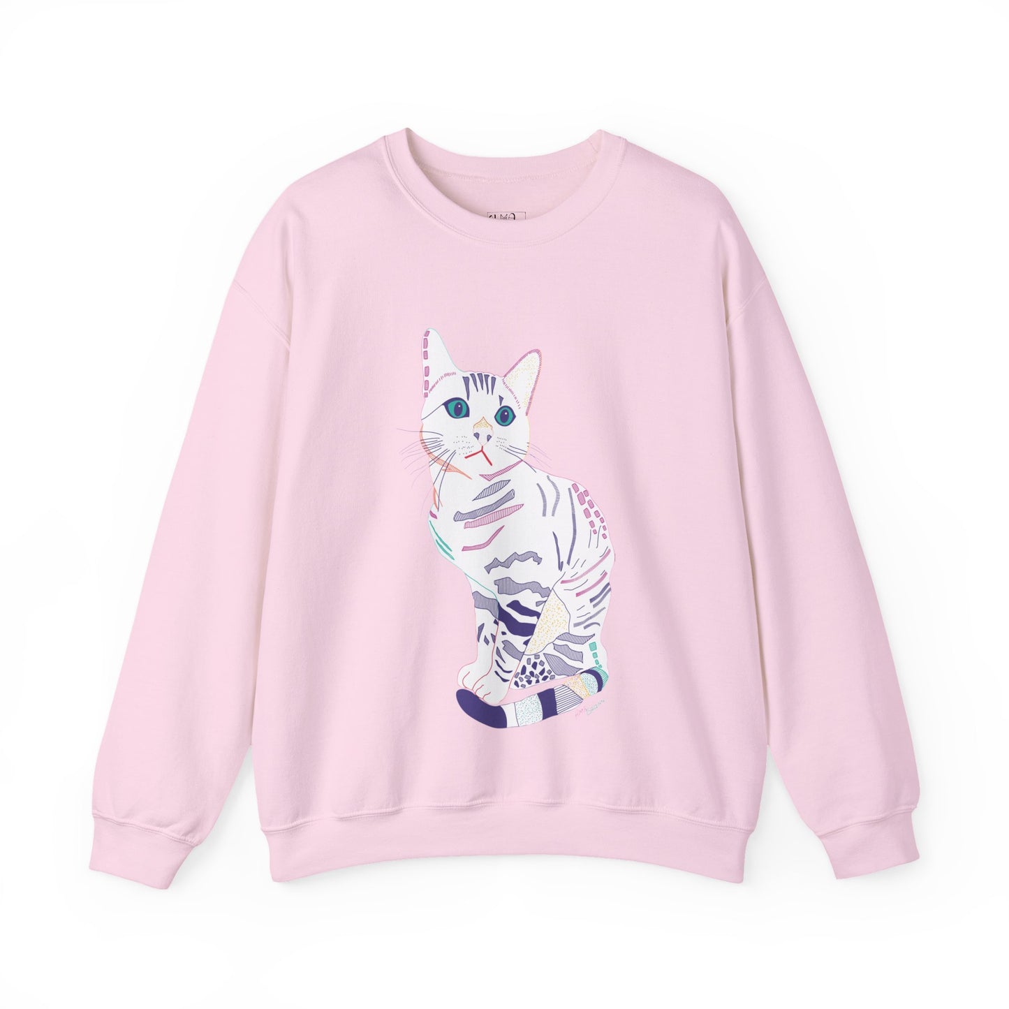 Cat Lover Sweatshirt, Cozy Cat  white Design, Cute Gift for Cat Owners, Unisex Crewneck, Pet Lover Apparel, Perfect for Everyday Comfort