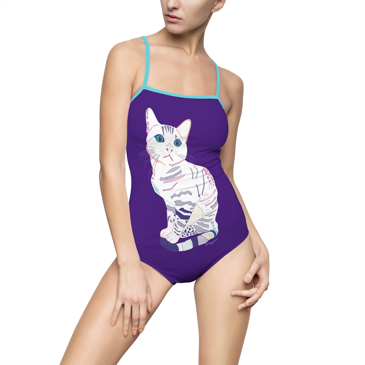 White Cat One-Piece Swimsuit