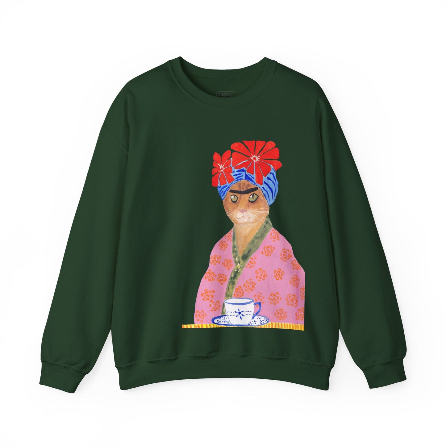 Frida Cat Unisex Heavy Blend™ Crewneck Sweatshirt