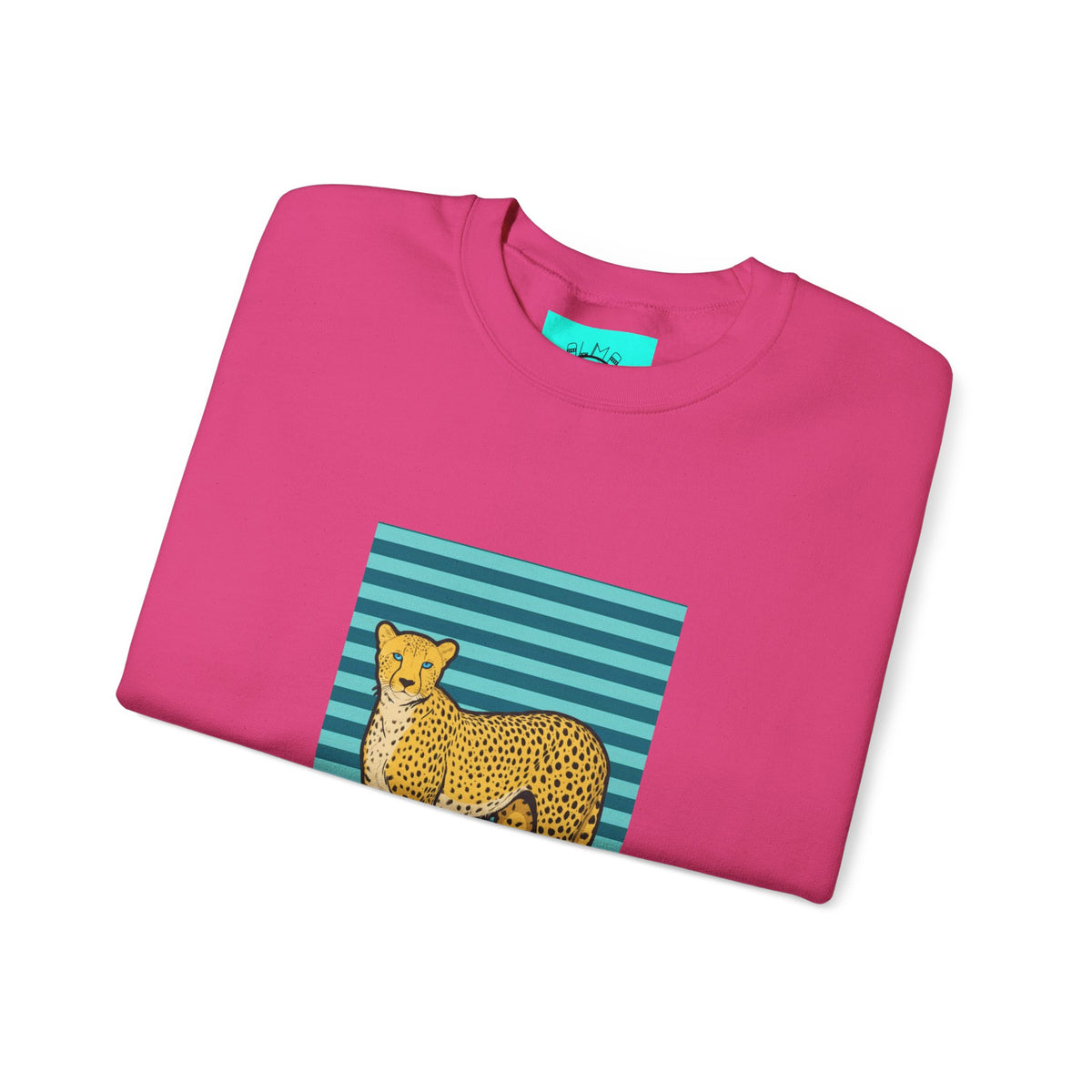 Cheetah in pink boots Unisex Heavy Blend™ Crewneck Sweatshirt