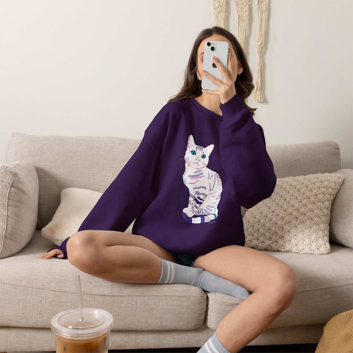 White Cat Unisex Heavy Blend™ Crewneck Sweatshirt