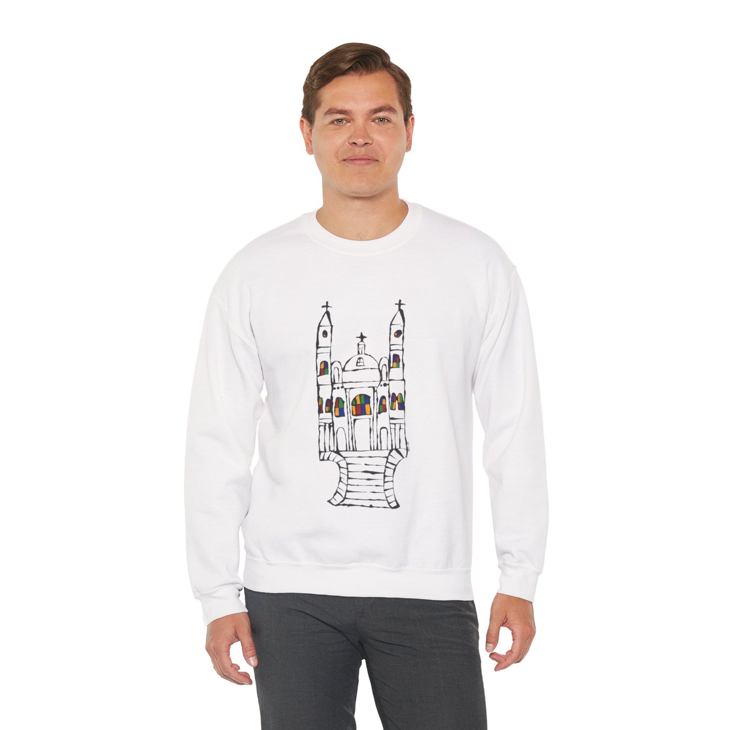 Ilheus Cathedral in Brazil Unisex Heavy Blend™ Crewneck Sweatshirt