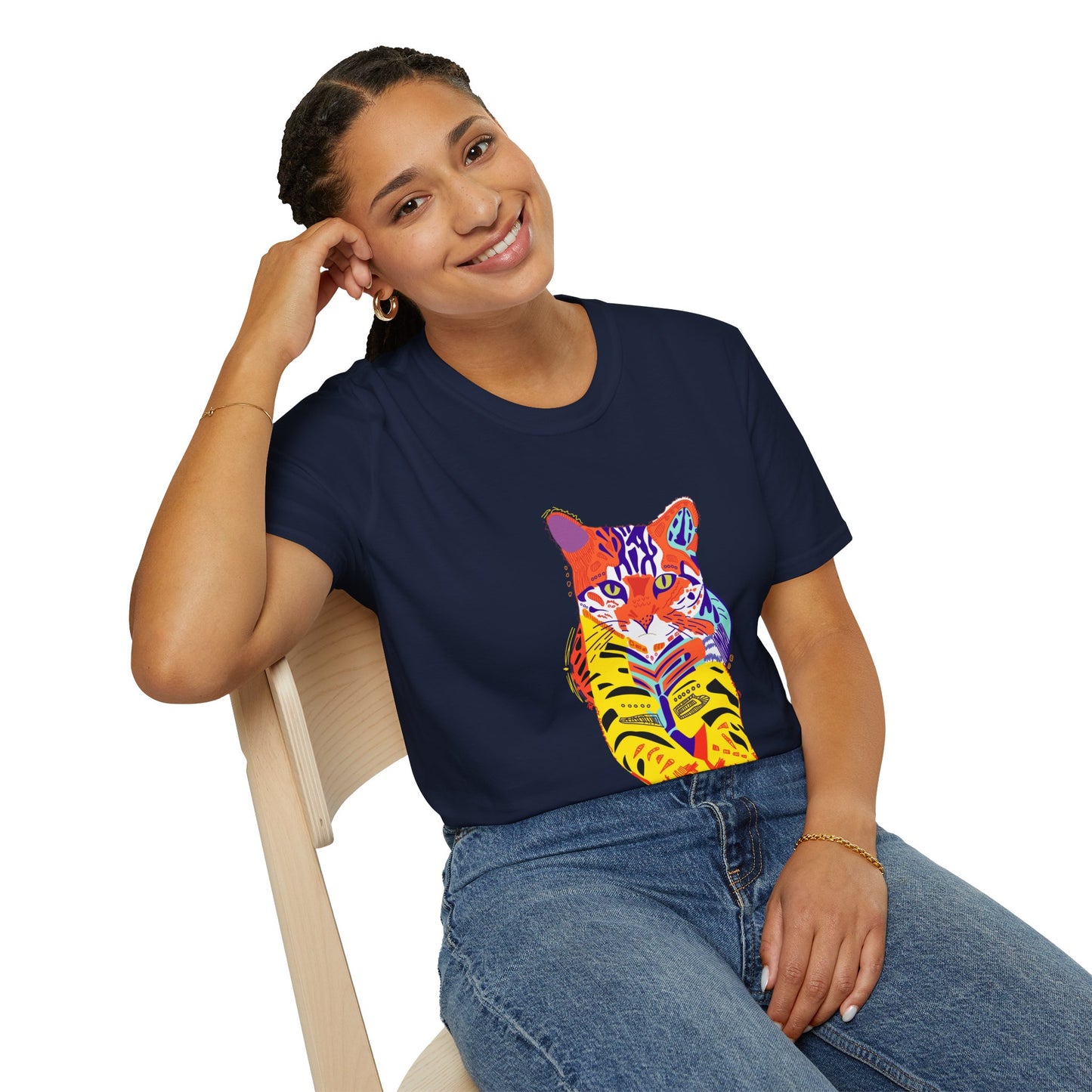 Vibrant Tiger Graphic Unisex Softstyle T-Shirt
