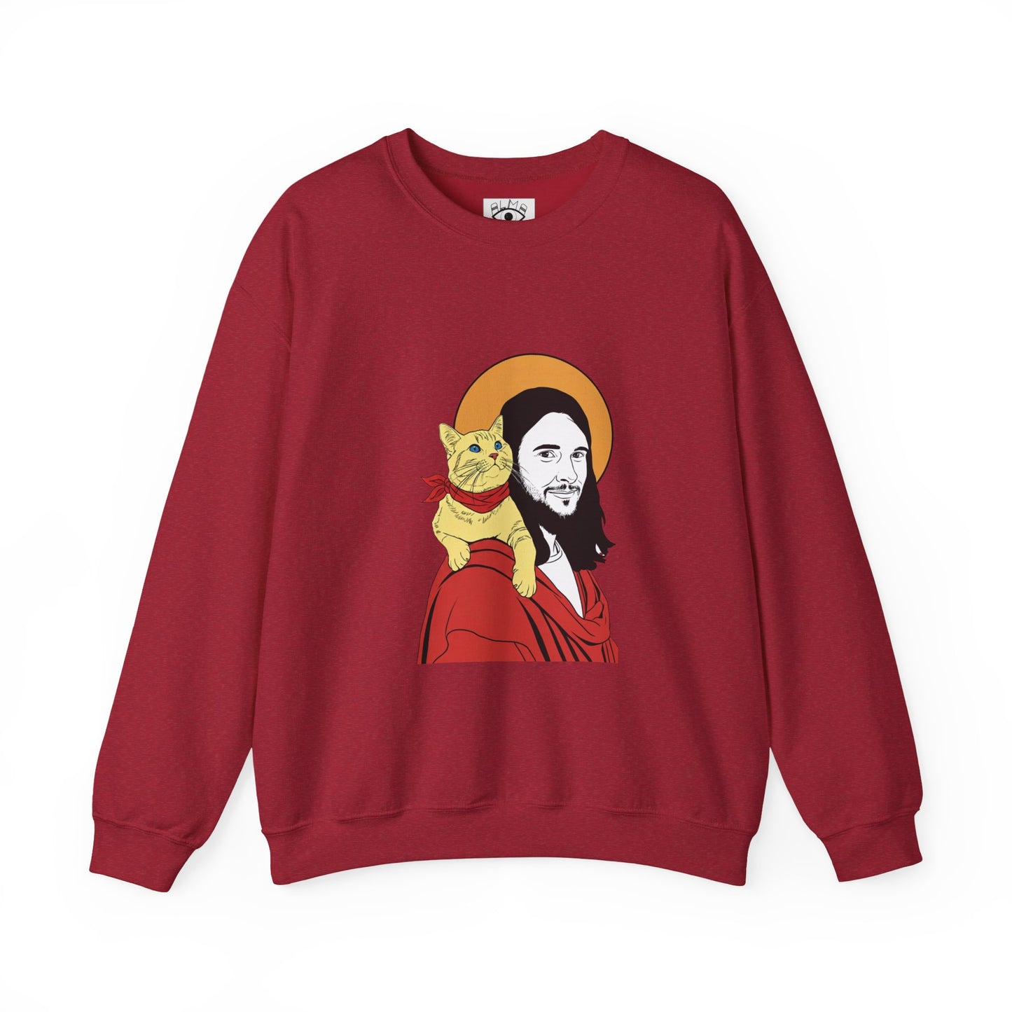 Jesus and cat Unisex Heavy Blend™ Crewneck Sweatshirt