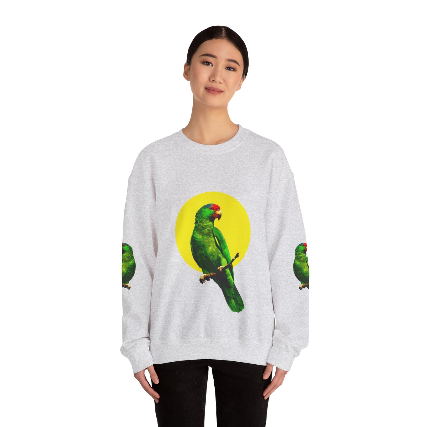 Vibrant Parrot Sweatshirt, Colorful Bird Apparel, Nature Lover Gift, Animal Print Crewneck, Casual Wear, Eco-Friendly Fashion