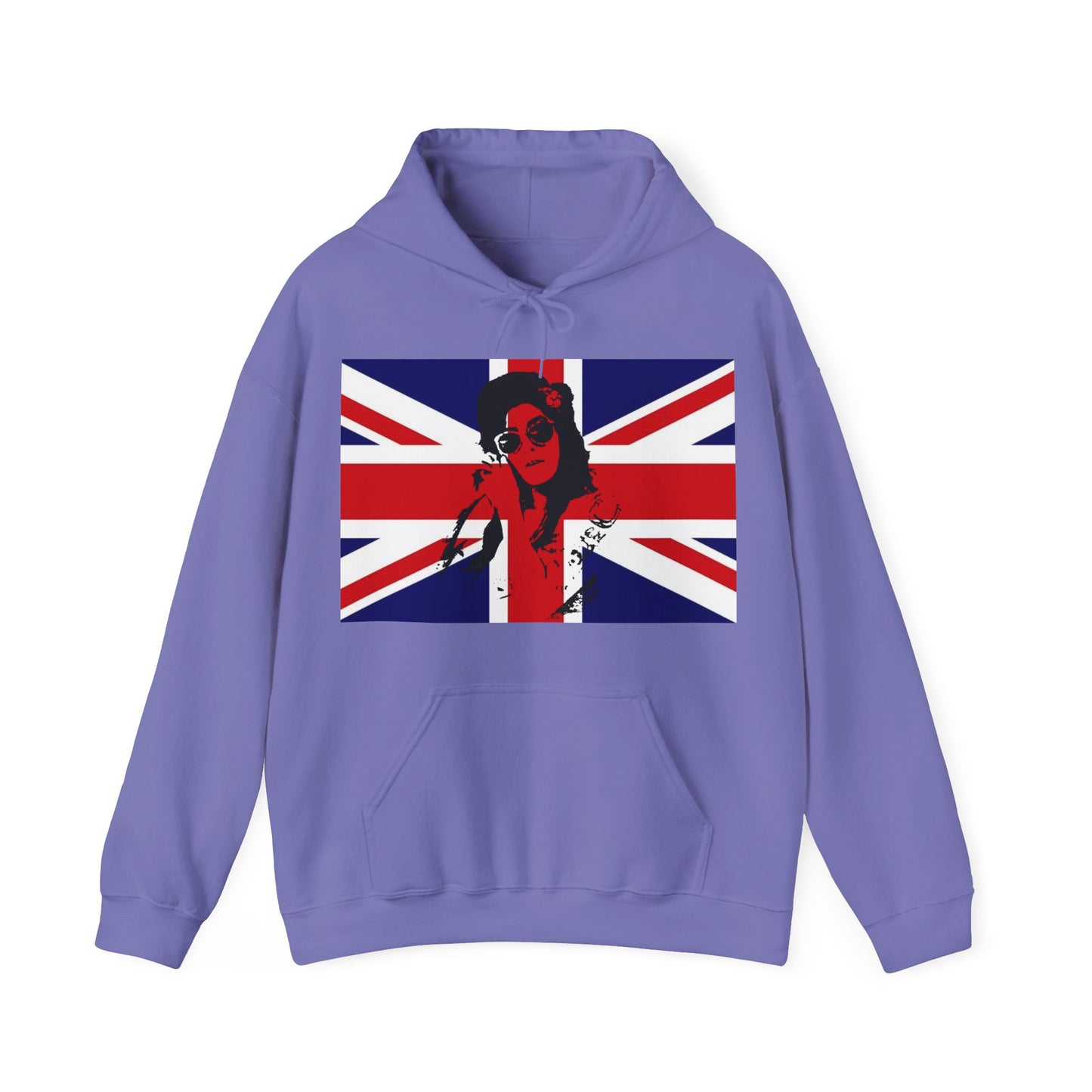 Amy Winehouse Union Jack Retro Hoodie | Vintage British Sweatshirt, Cozy Gift for Music Lovers, Perfect for Festivals and Casual Wear