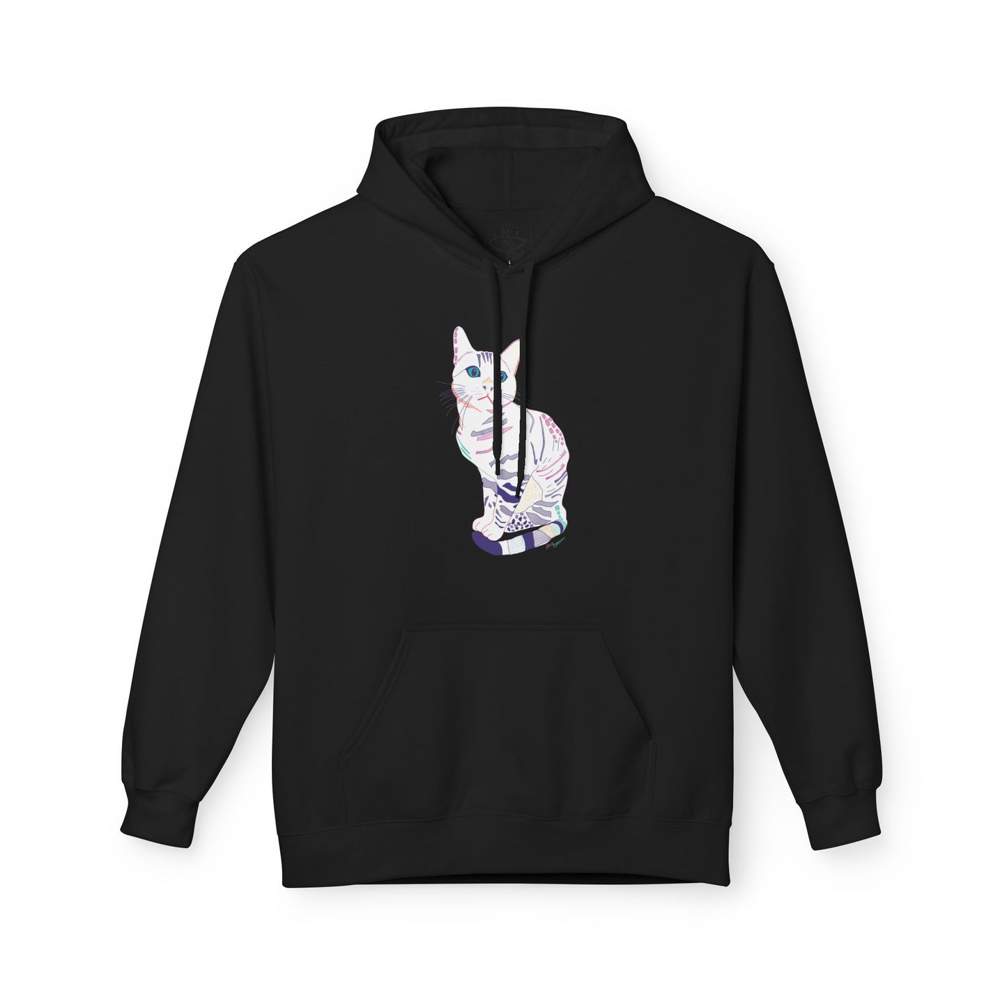 White Cat Hoodie – Pastel Striped Kitten Pullover