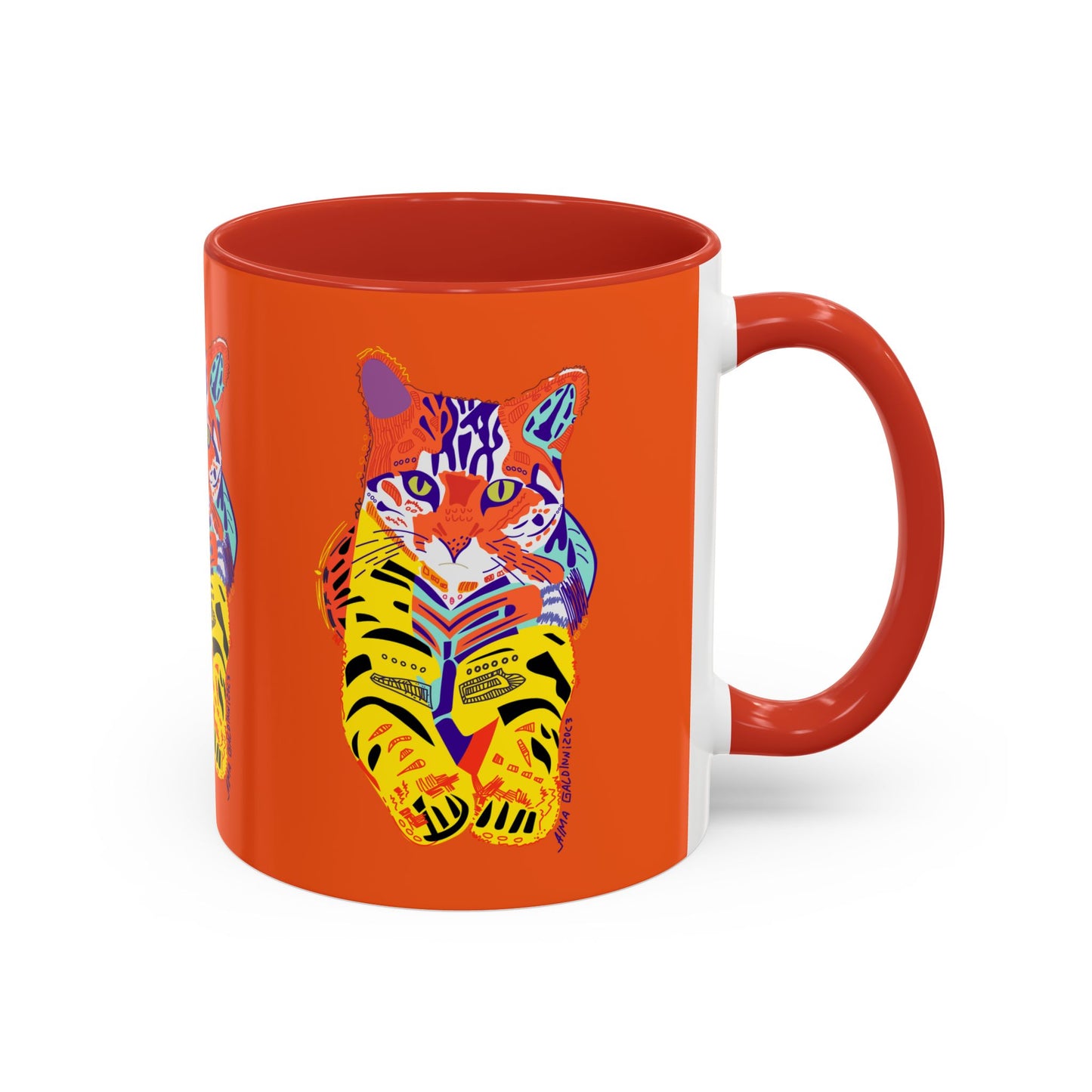 Mug - Tiger Design Accent Coffee Mug (11, 15oz)