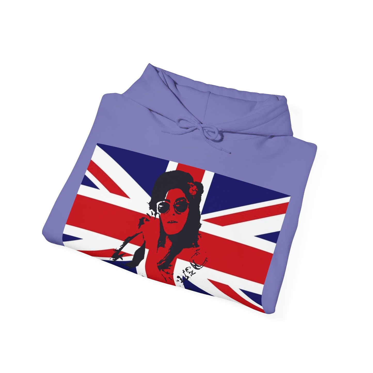 Amy Winehouse Union Jack Retro Hoodie | Vintage British Sweatshirt, Cozy Gift for Music Lovers, Perfect for Festivals and Casual Wear