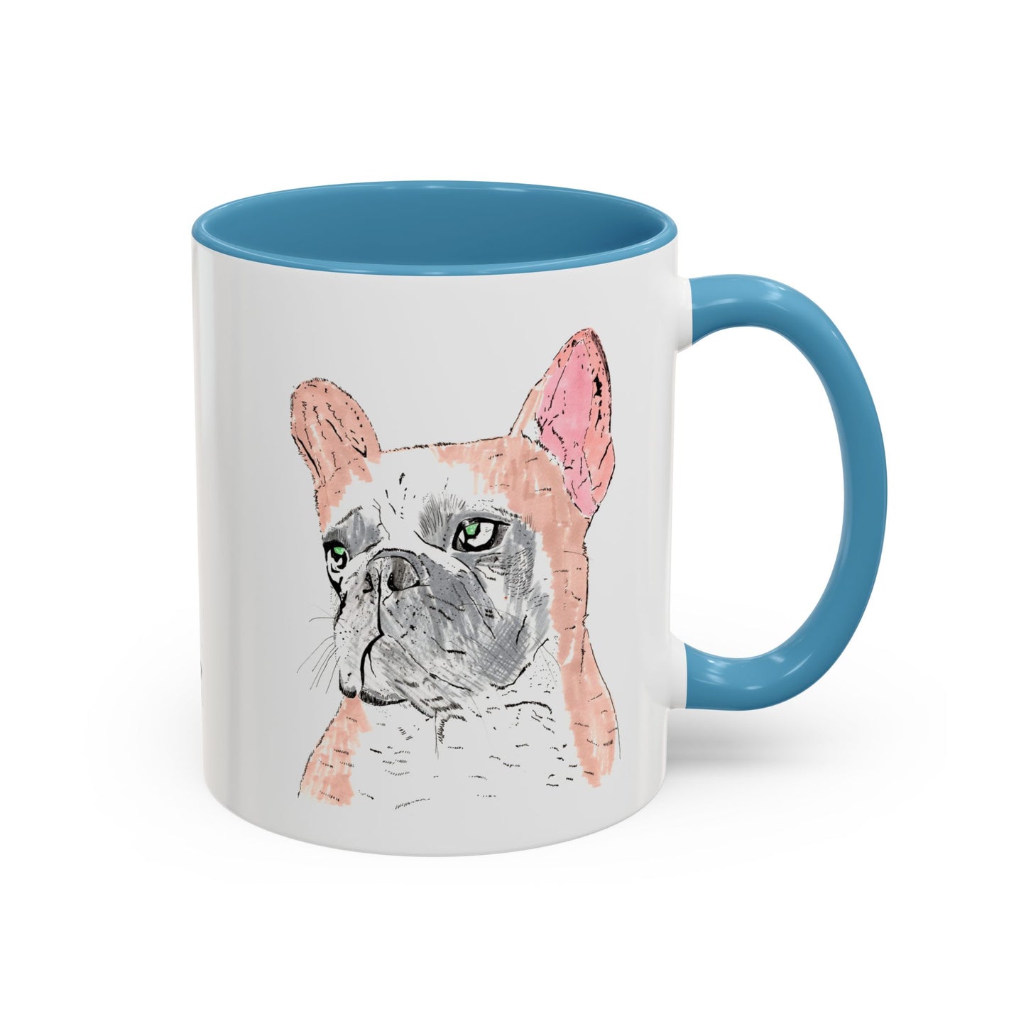 French Bulldog Accent Coffee Mug — Artistic Watercolor Dog Portrait (11/15oz)