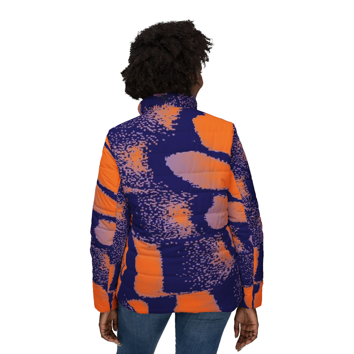 Blue Butterfly Women’s Puffer Jacket (AOP)
