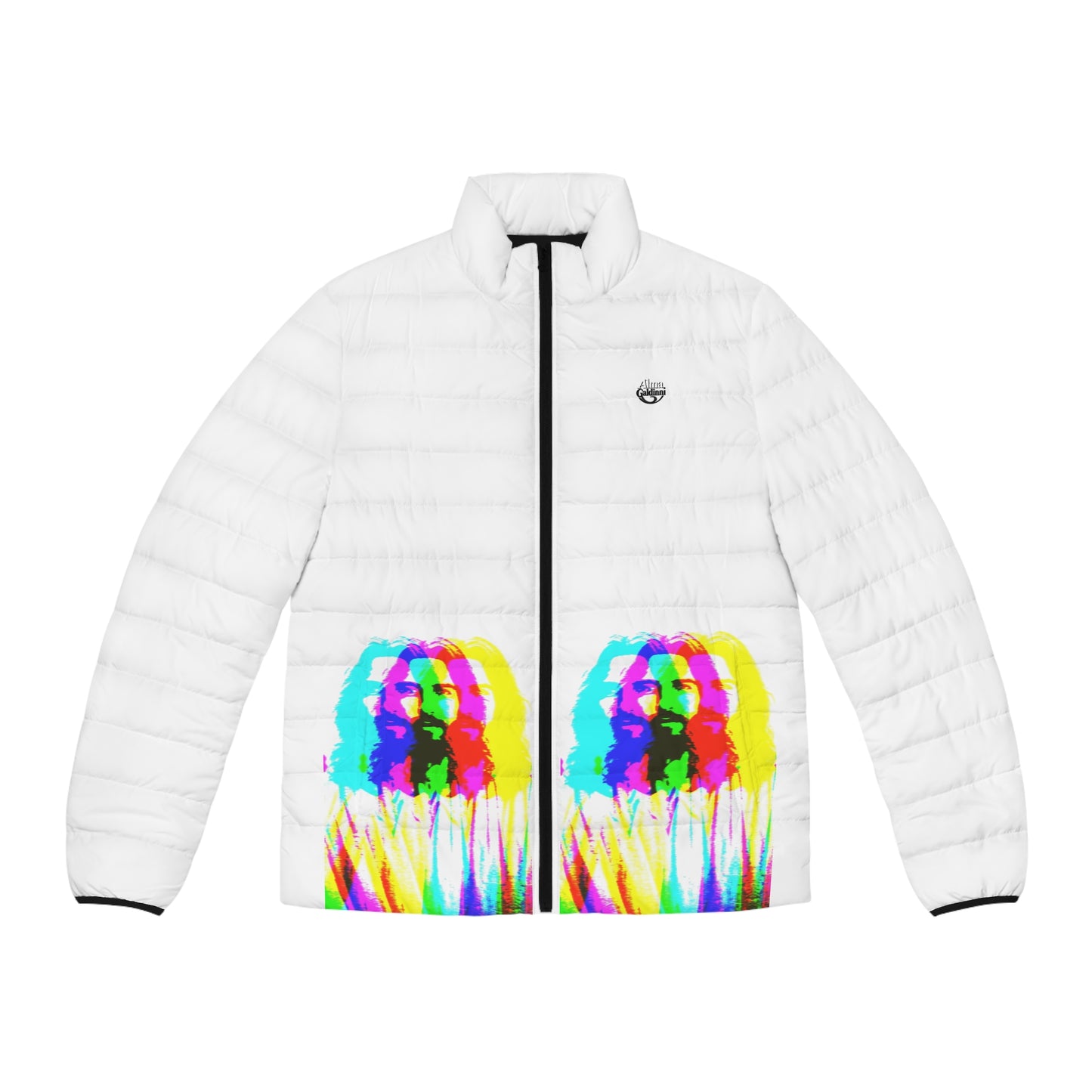 Jesus Men's Puffer Jacket (AOP)