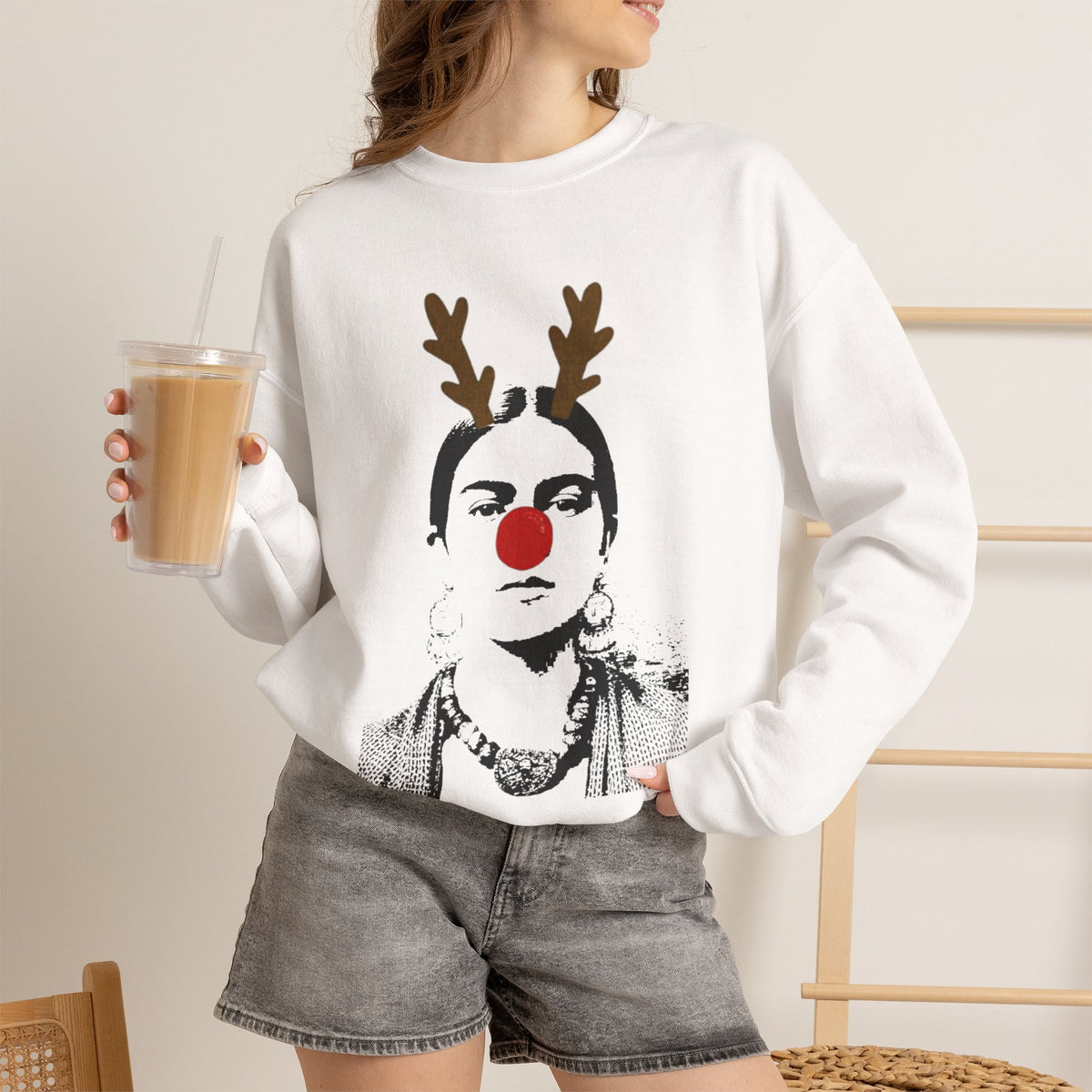 Frida on Christmas Unisex Heavy Blend™ Crewneck Sweatshirt