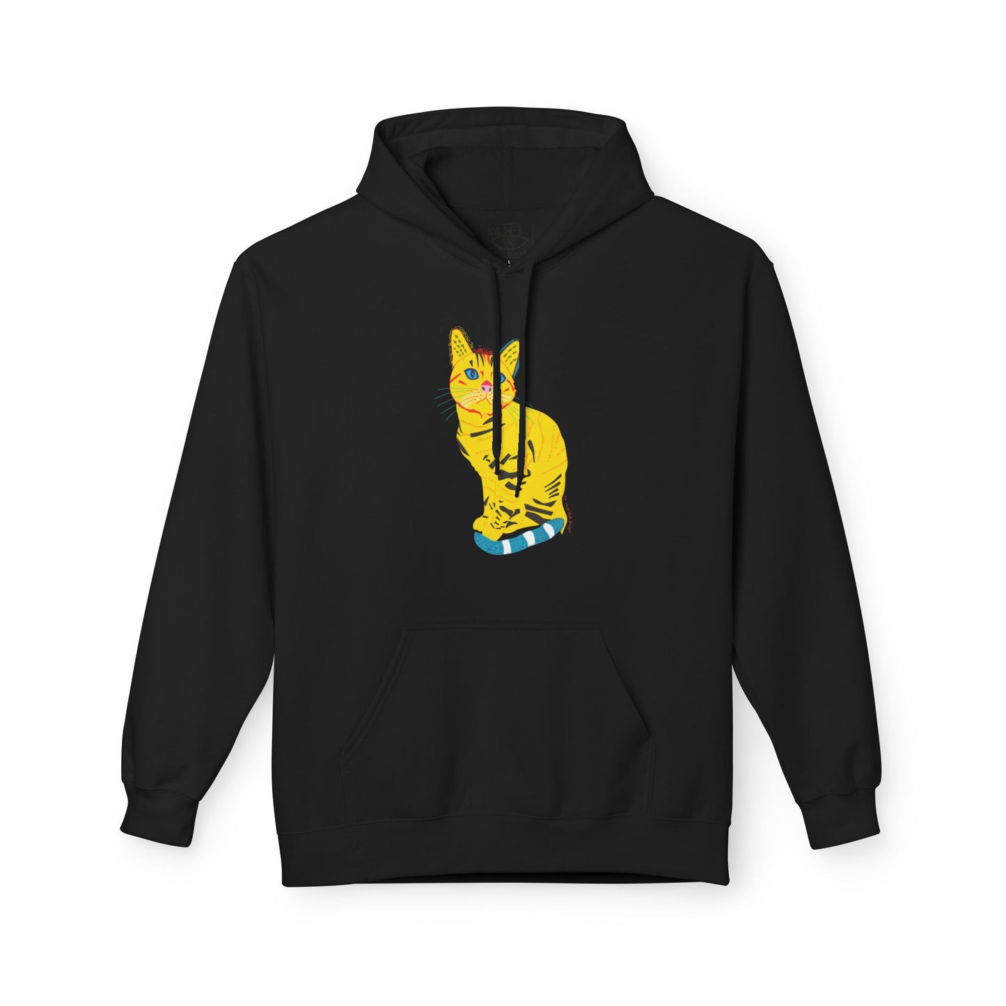 Yellow  Cat Hoodie — Vibrant  Cat Graphic Pullover
