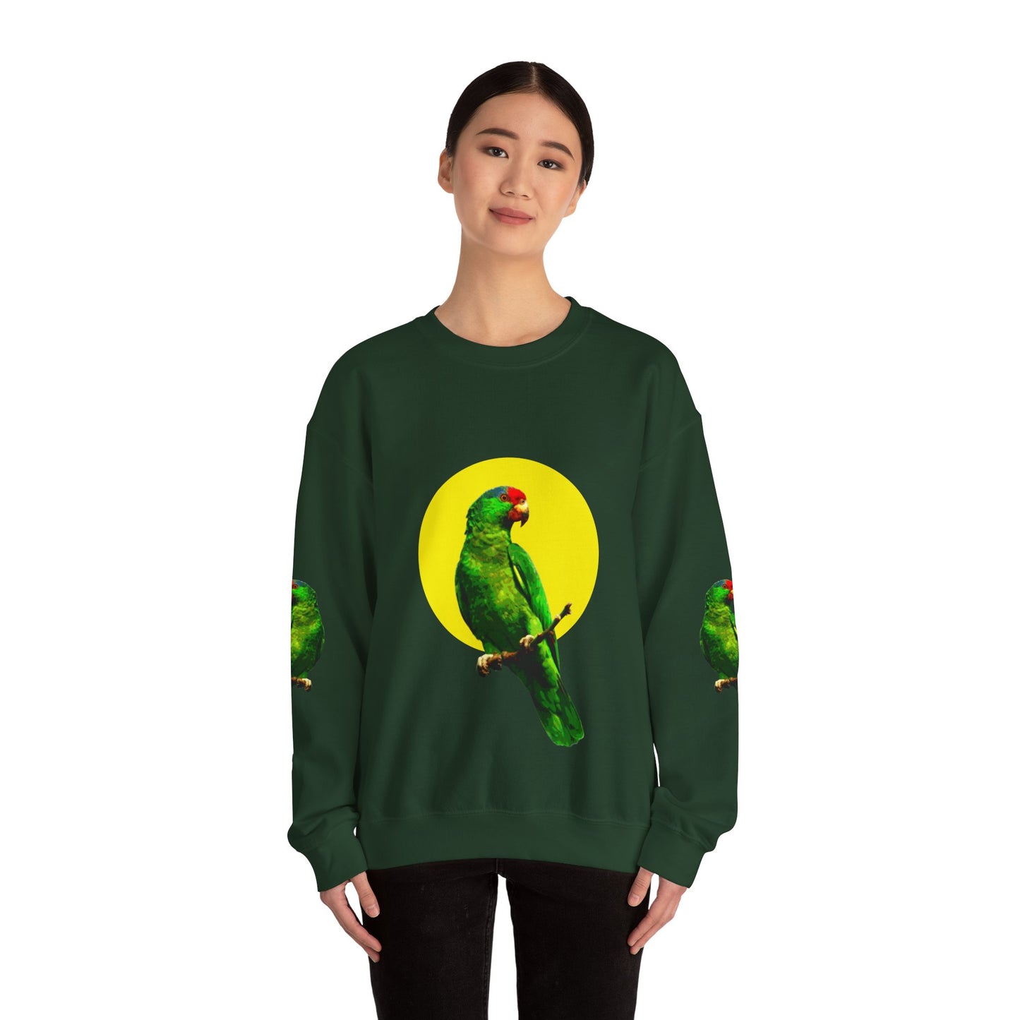 Vibrant Parrot Sweatshirt, Colorful Bird Apparel, Nature Lover Gift, Animal Print Crewneck, Casual Wear, Eco-Friendly Fashion