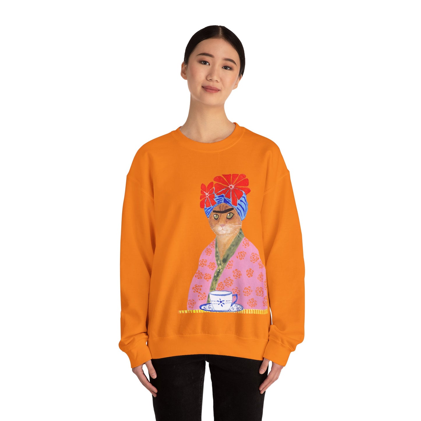 Frida Cat Unisex Heavy Blend™ Crewneck Sweatshirt