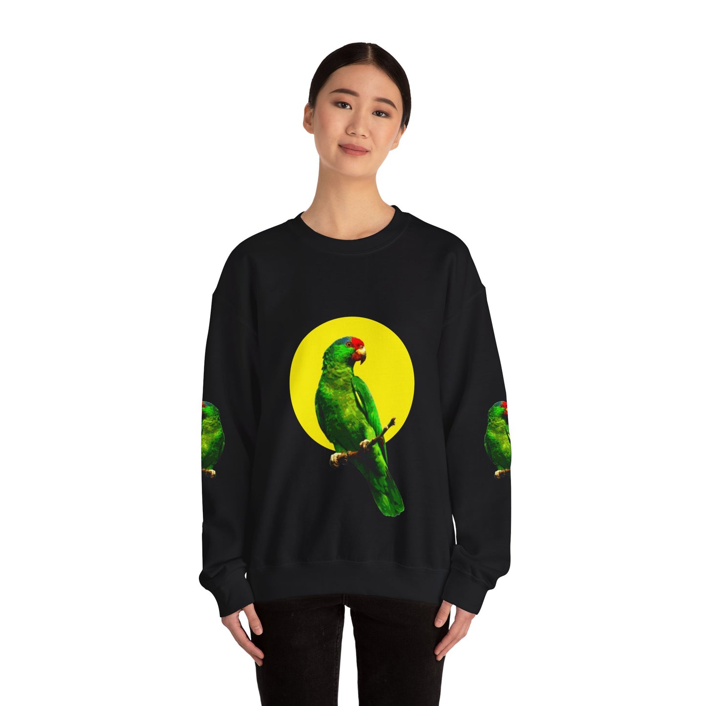 Vibrant Parrot Sweatshirt, Colorful Bird Apparel, Nature Lover Gift, Animal Print Crewneck, Casual Wear, Eco-Friendly Fashion