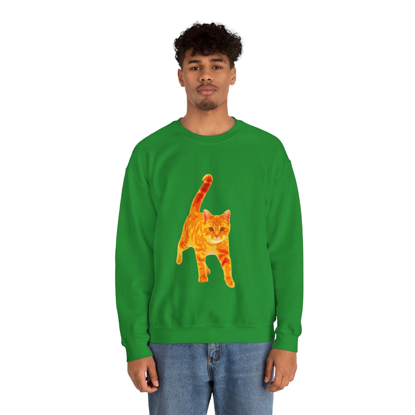 Cat Lover's Cozy Crewneck Sweatshirt - Perfect Gift for Pet Owners, Animal Lovers, Casual Wear, Birthdays, Cat-Themed Apparel
