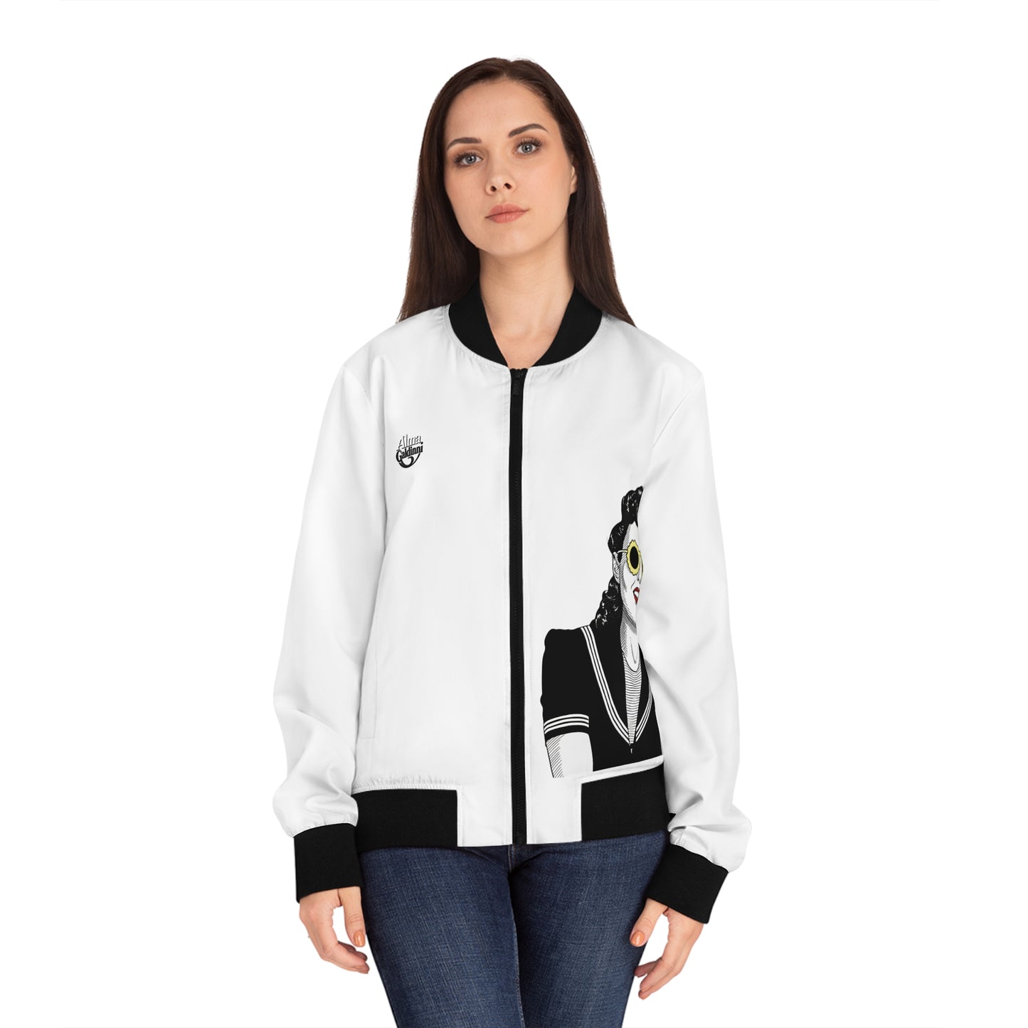Retro lady Women's Bomber Jacket (AOP)