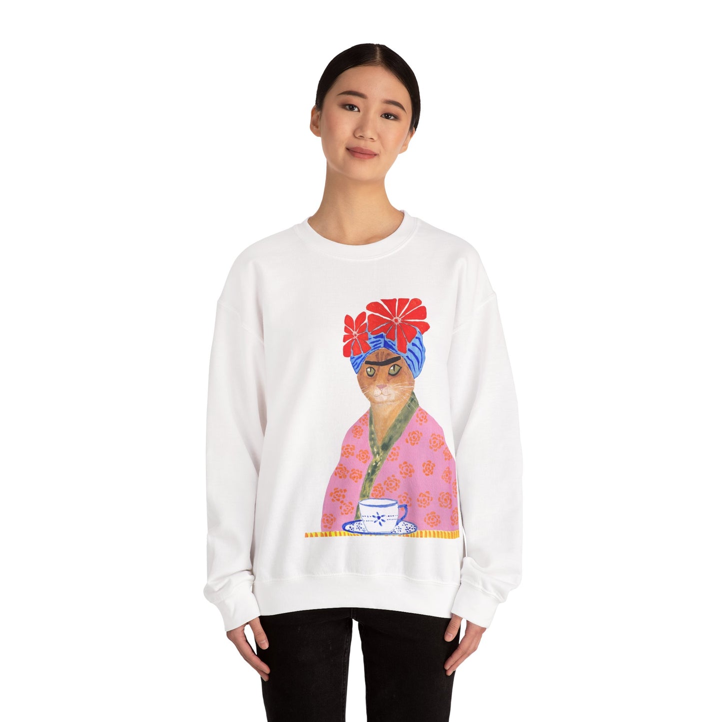 Frida Cat Unisex Heavy Blend™ Crewneck Sweatshirt