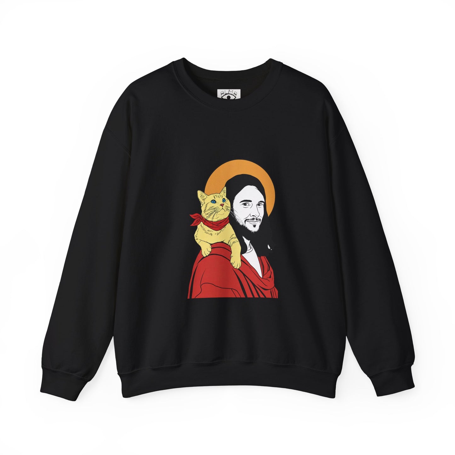 Jesus and cat Unisex Heavy Blend™ Crewneck Sweatshirt