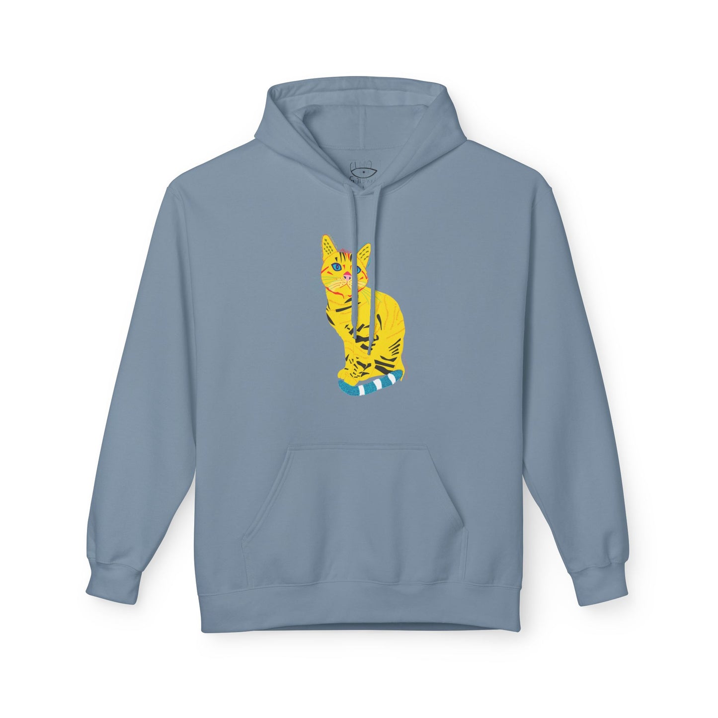 Yellow  Cat Hoodie — Vibrant  Cat Graphic Pullover