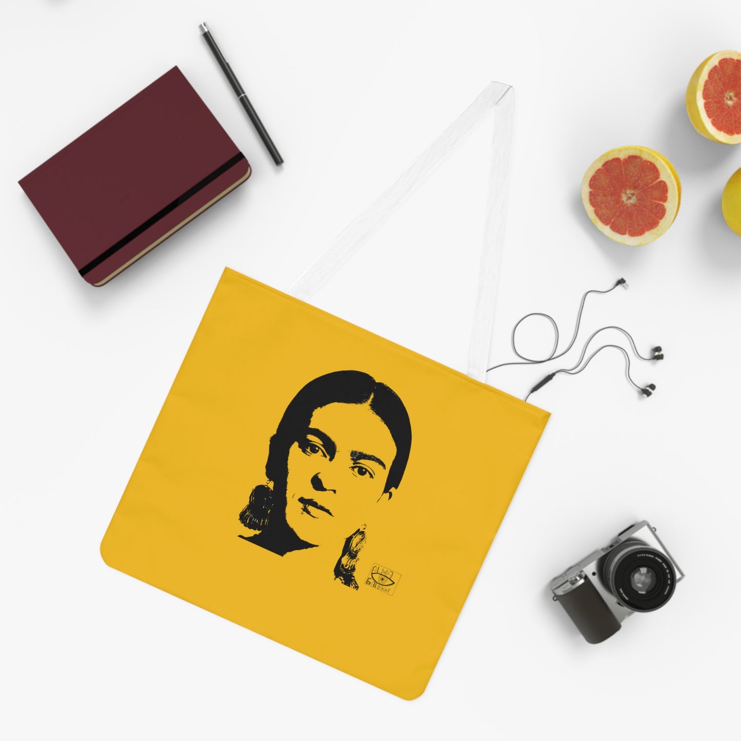 Frida Kahlo Inspired Shoulder Tote Bag, Artistic Tote, Eco-Friendly Bag, Unique Gift, Women's Fashion Accessory, Everyday Tote