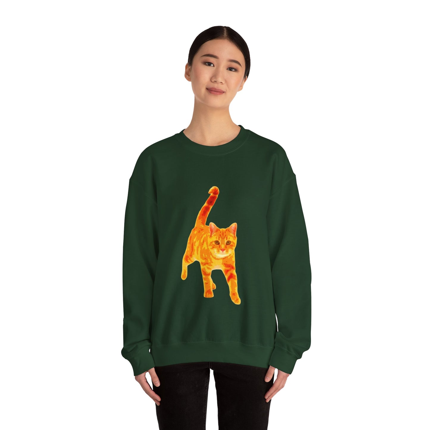 Cat Lover's Cozy Crewneck Sweatshirt - Perfect Gift for Pet Owners, Animal Lovers, Casual Wear, Birthdays, Cat-Themed Apparel