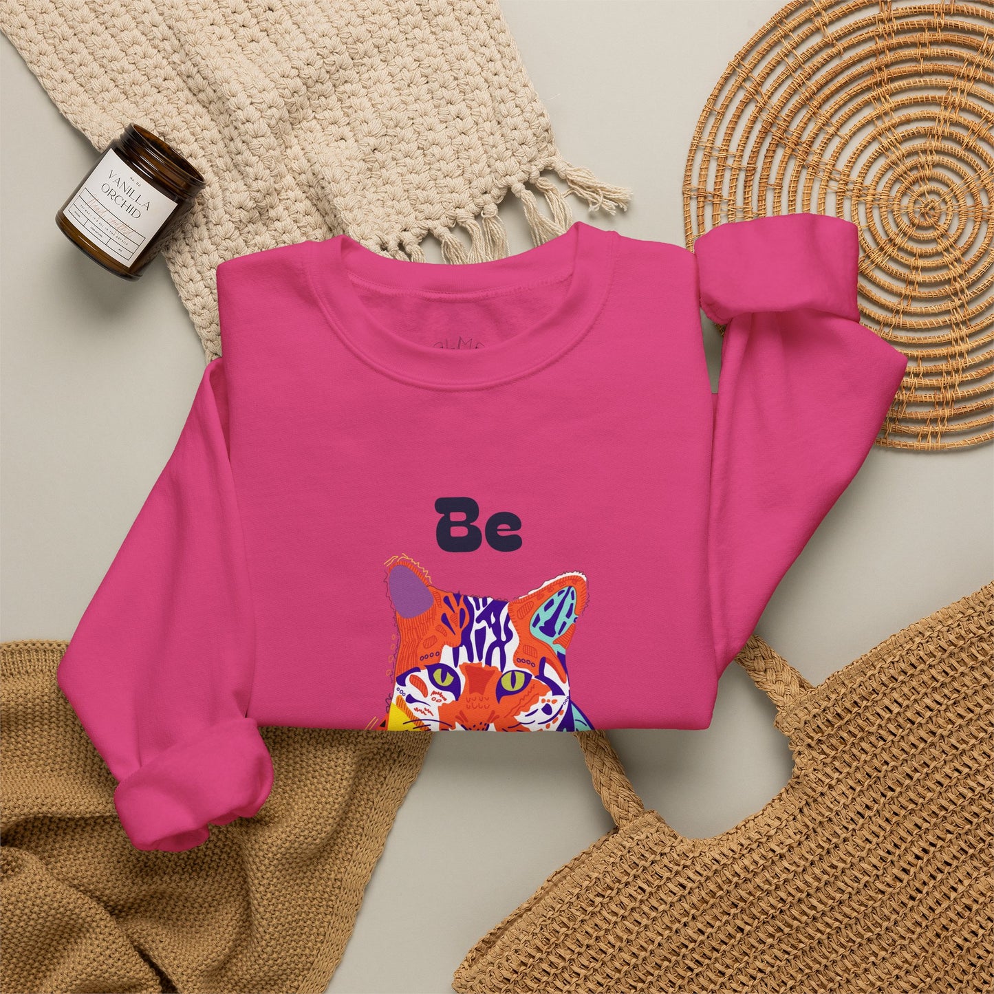 Tiger Cat Be Strong Unisex Heavy Blend™ Crewneck Sweatshirt