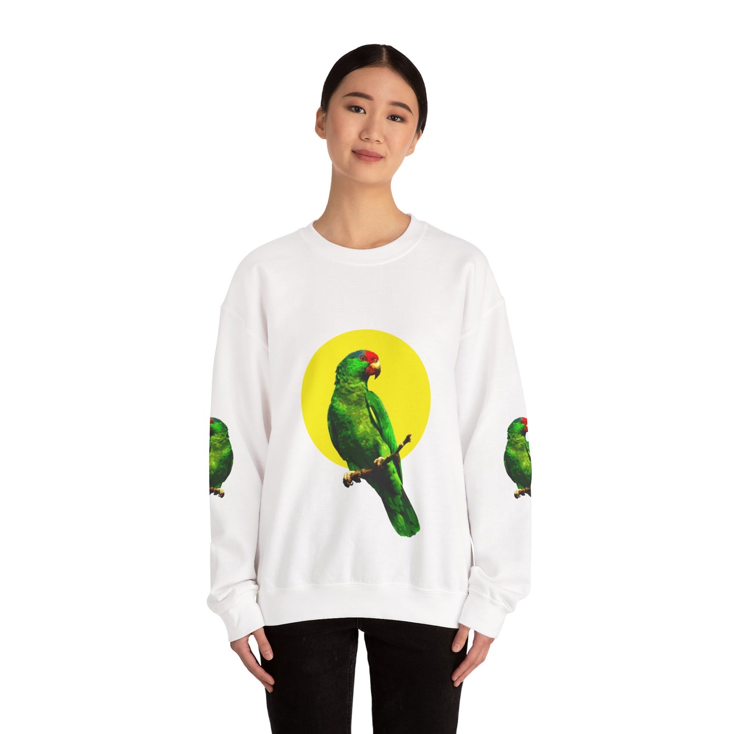 Vibrant Parrot Sweatshirt, Colorful Bird Apparel, Nature Lover Gift, Animal Print Crewneck, Casual Wear, Eco-Friendly Fashion