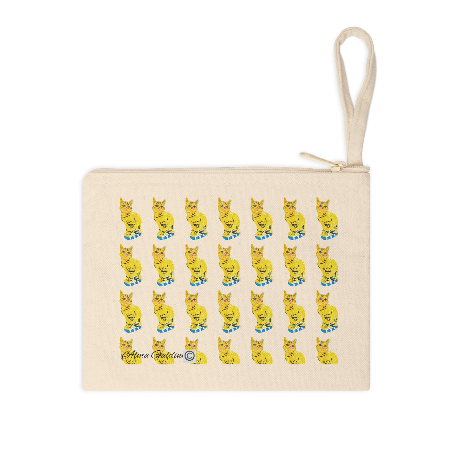 Yellow Cat Zipper Pouch