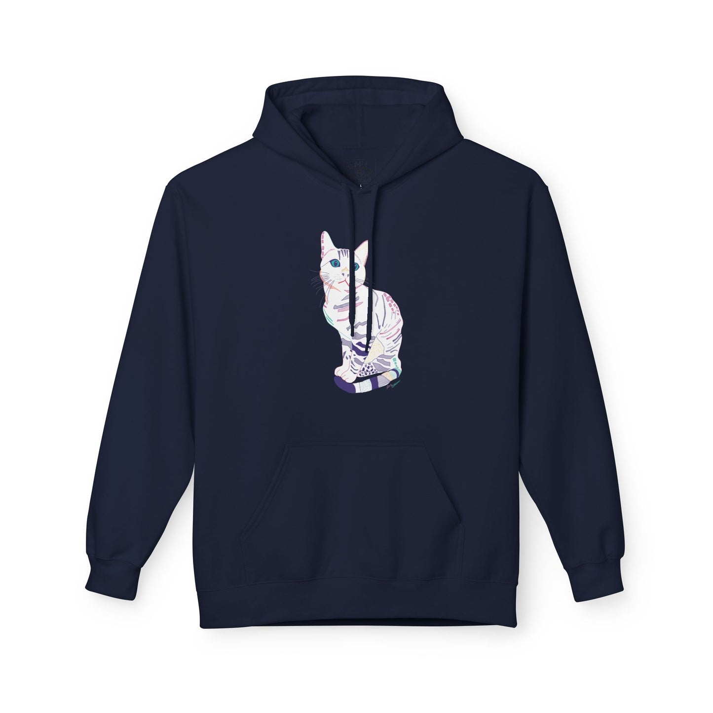 White Cat Hoodie – Pastel Striped Kitten Pullover