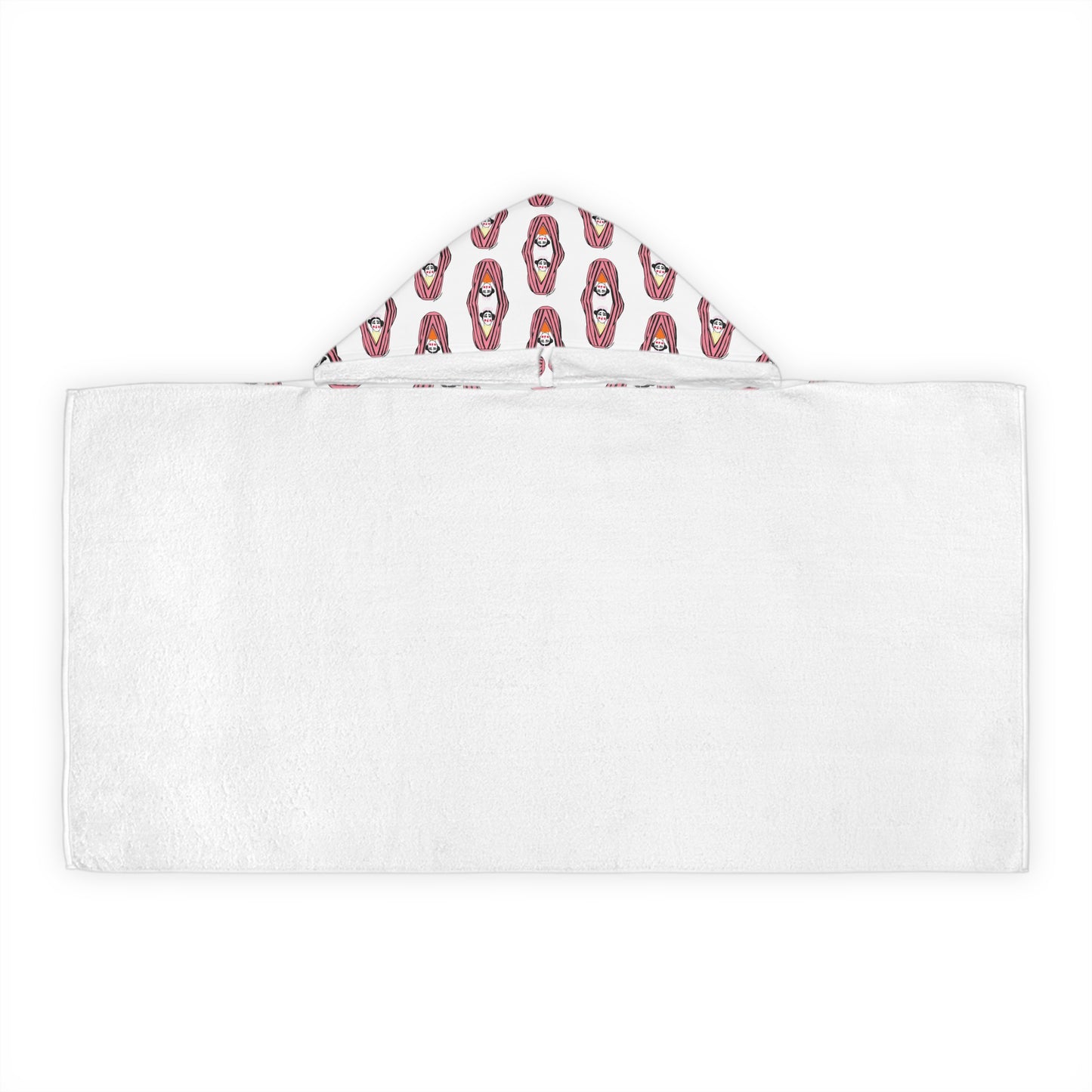 Fridinhas  Pattern Kids Hooded Towel – Pink Seashell Swim Cover-Up for Pool & Beach