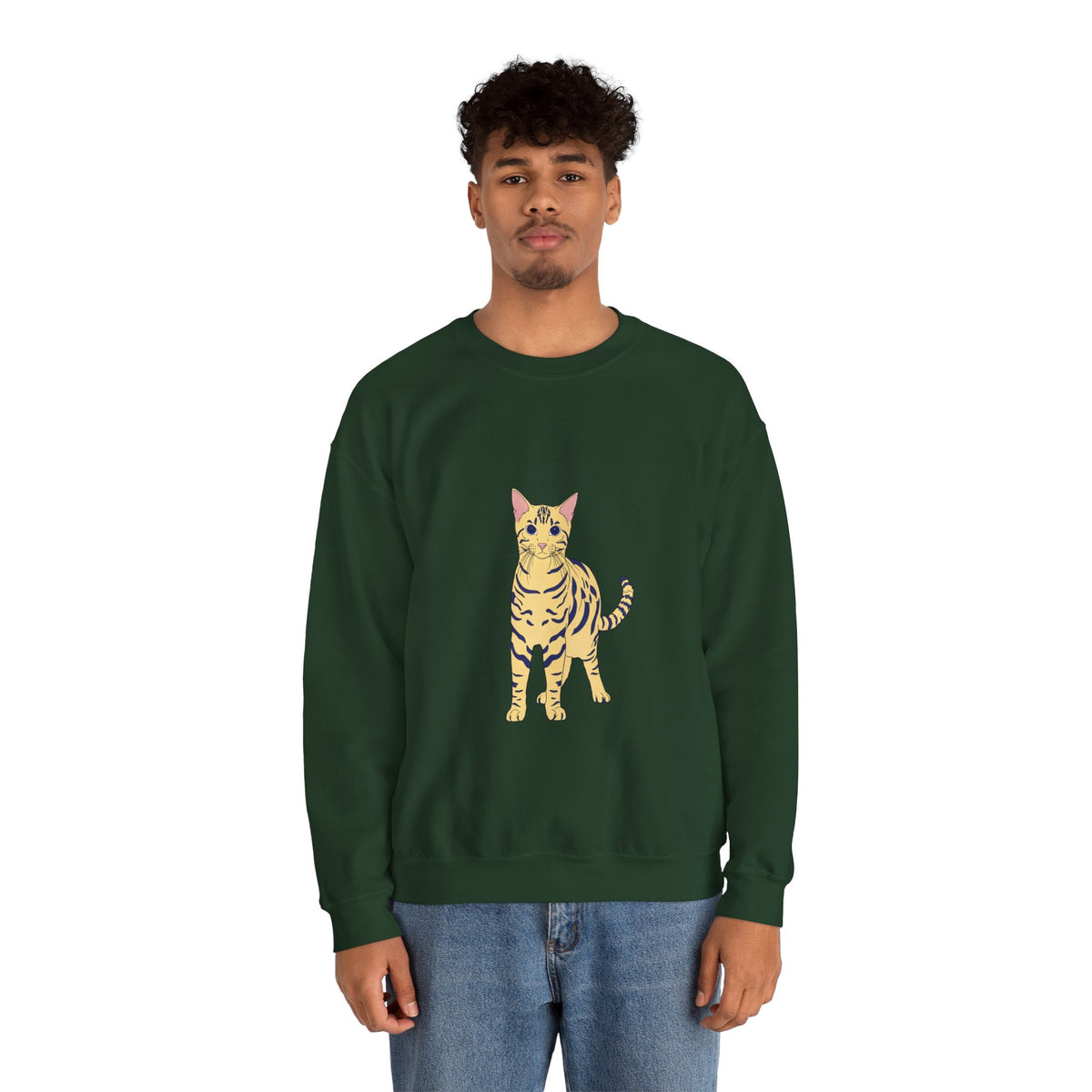 Bengal Cat cartoon Unisex Heavy Blend™ Crewneck Sweatshirt