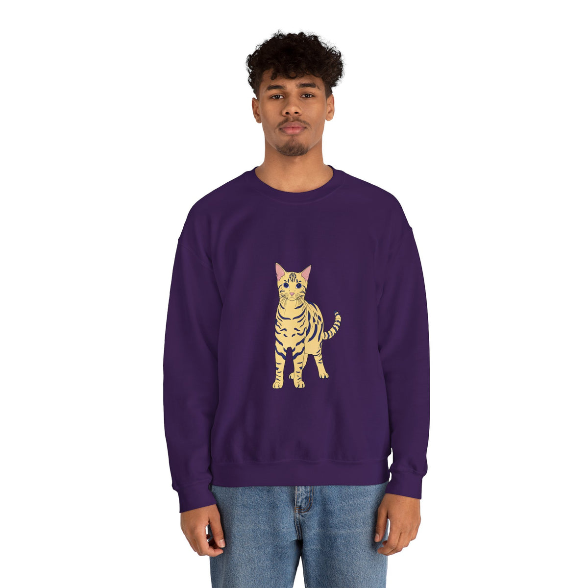 Bengal Cat cartoon Unisex Heavy Blend™ Crewneck Sweatshirt