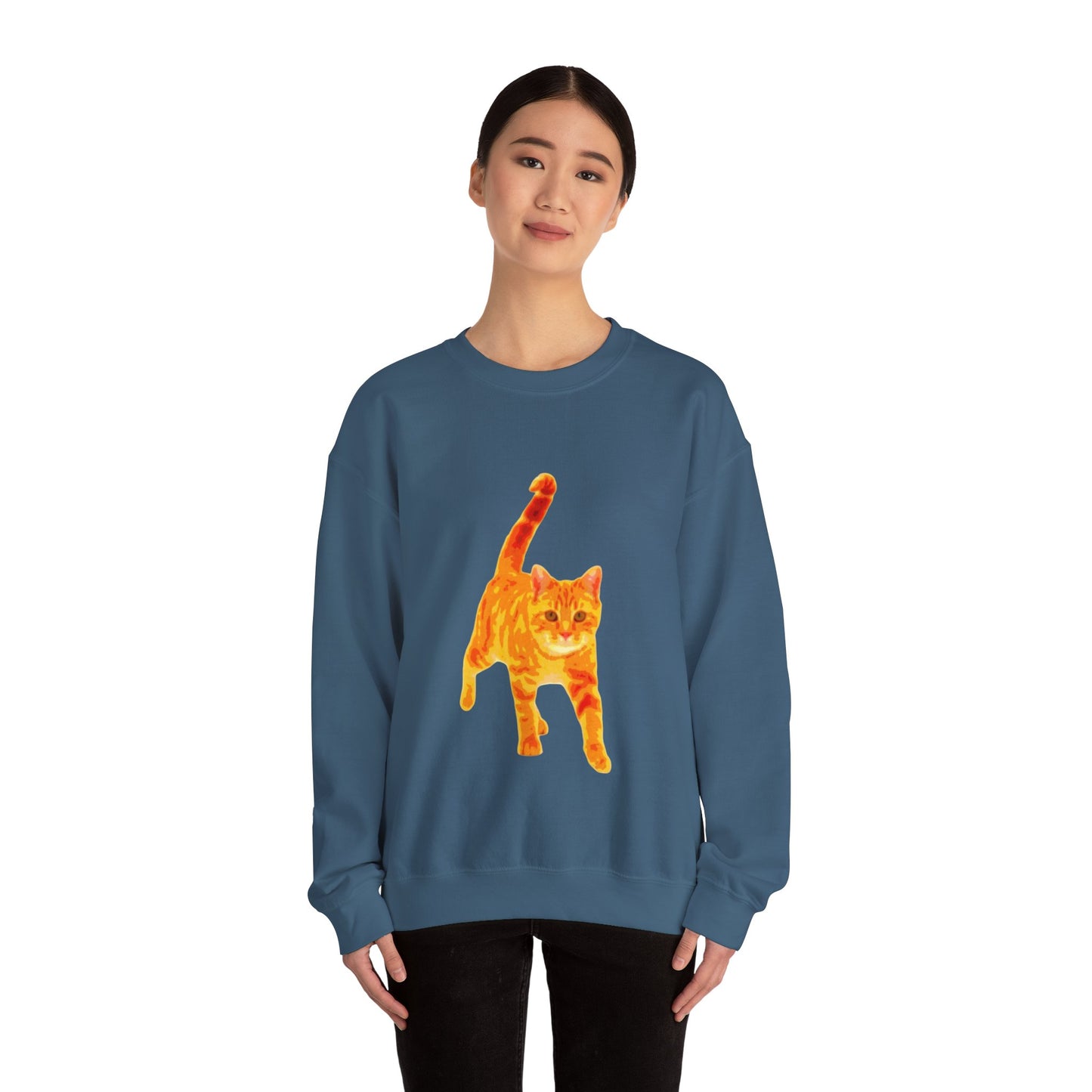 Cat Lover's Cozy Crewneck Sweatshirt - Perfect Gift for Pet Owners, Animal Lovers, Casual Wear, Birthdays, Cat-Themed Apparel