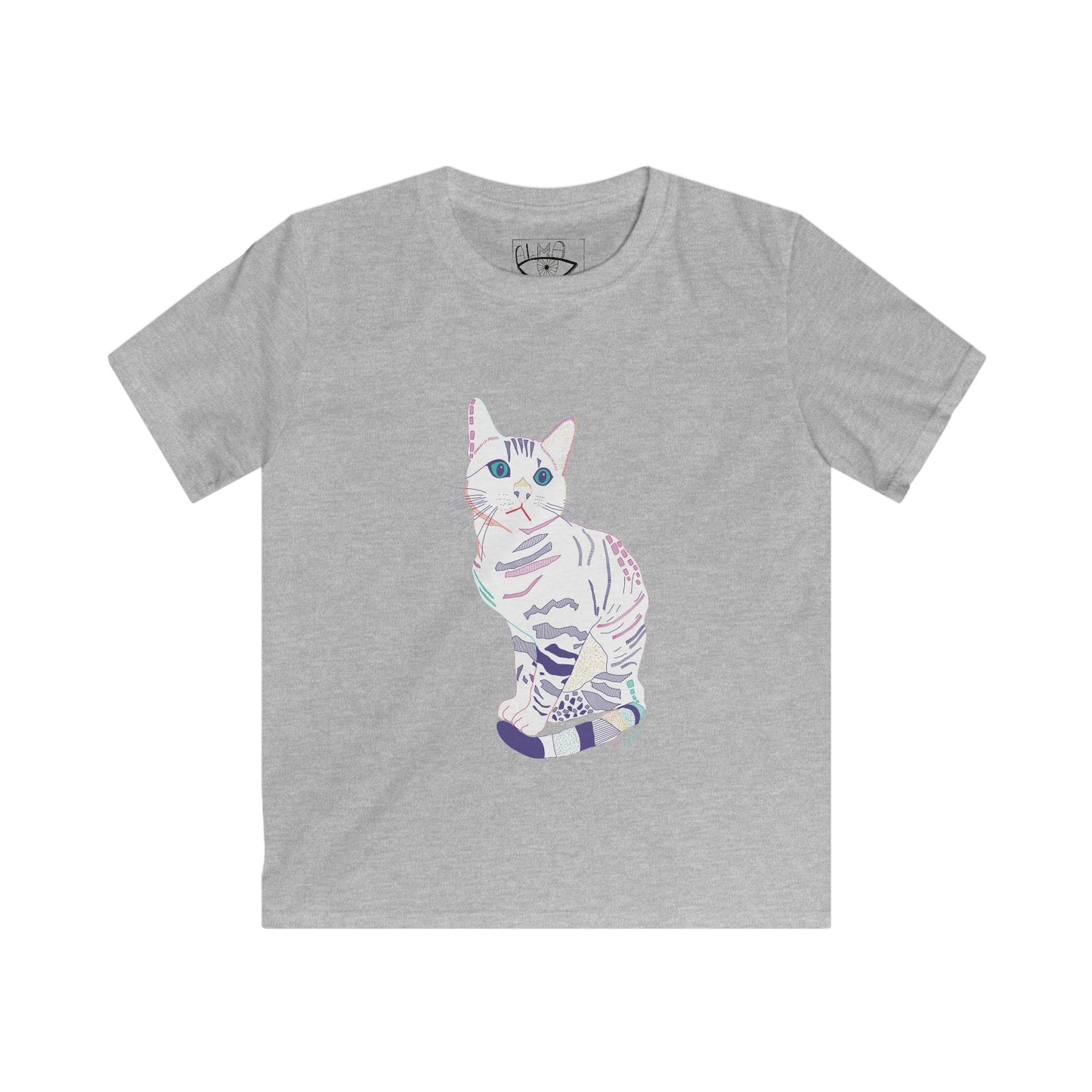Kids Cat Graphic Tee — Pastel Kitten Illustration T-Shirt for Girls & Boys