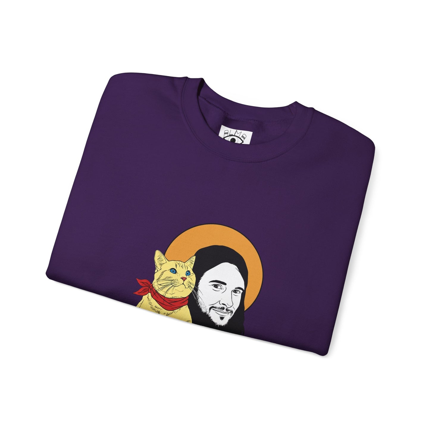 Jesus and cat Unisex Heavy Blend™ Crewneck Sweatshirt