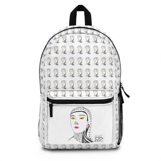Chic Art-Print Backpack for Stylish Individuals - Ideal for School and Travel