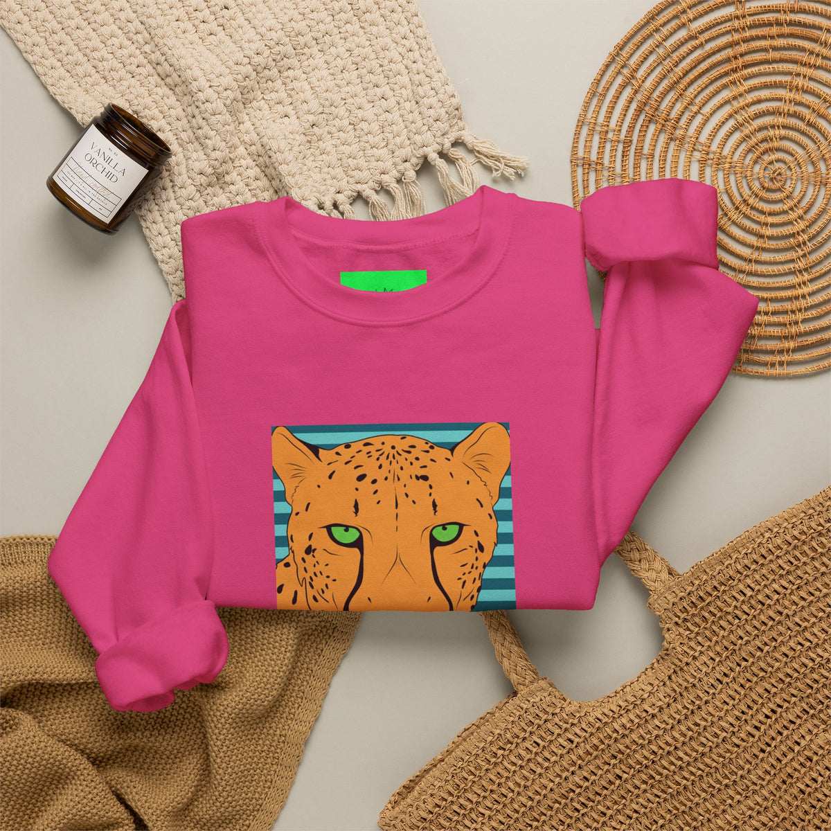 Bright leopard Unisex Heavy Blend™ Crewneck Sweatshirt