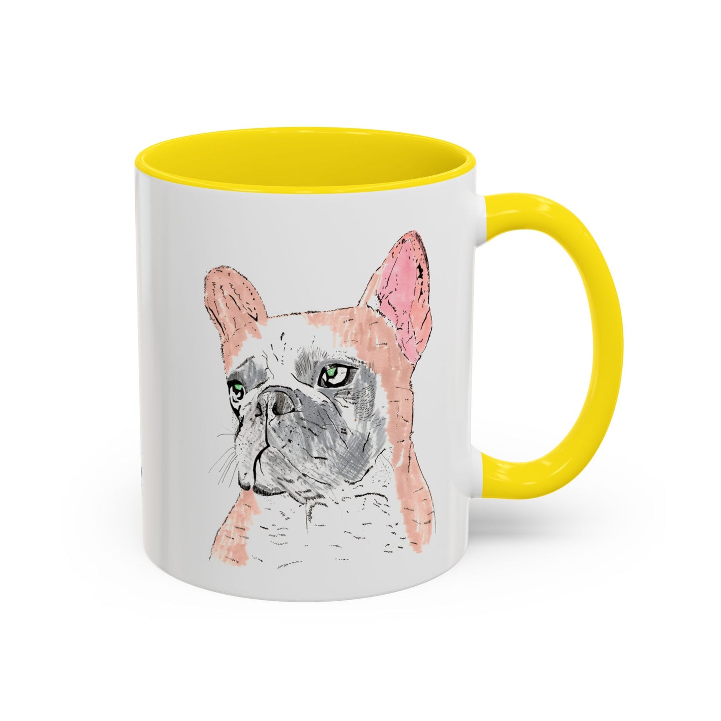 French Bulldog Accent Coffee Mug — Artistic Watercolor Dog Portrait (11/15oz)