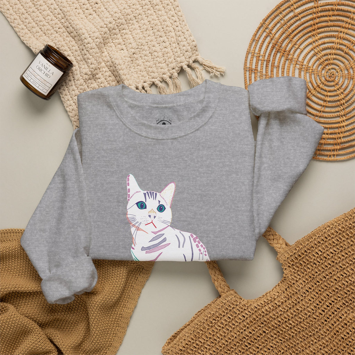 White Cat Unisex Heavy Blend™ Crewneck Sweatshirt