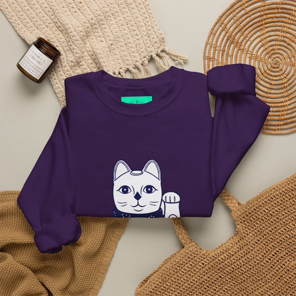 Good Luck Cat Unisex Heavy Blend™ Crewneck Sweatshirt